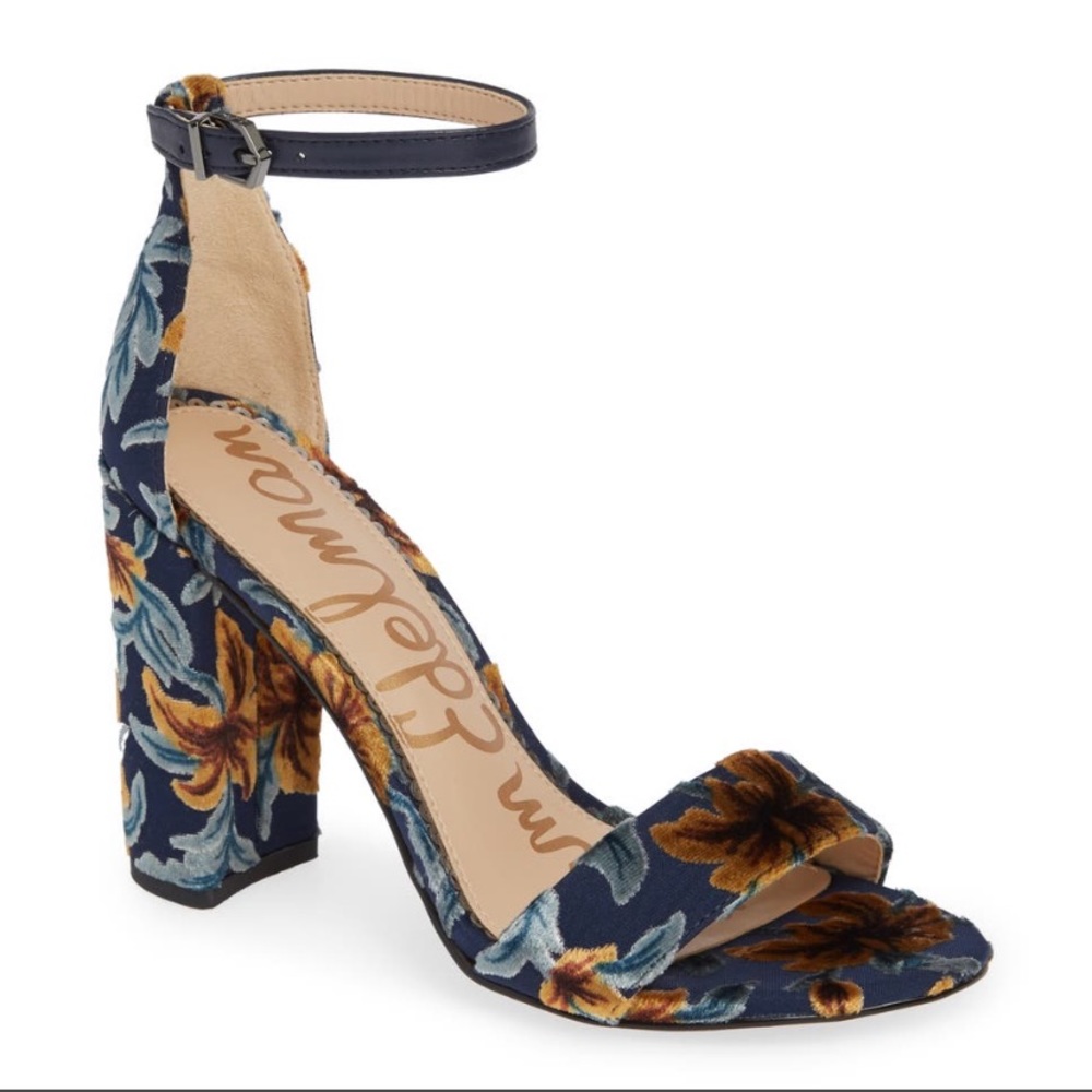 Sam Edelman Yaro Ankle Strap Embroidered Sandal